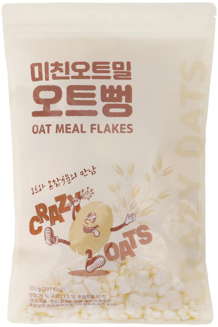 미친오트밀 오트뻥 뻥튀기, 1개, 100g