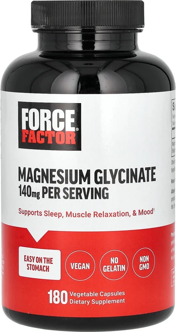 Force Factor 마그네슘 글리시네이트 140mg 베지 캡슐 180정, ForceFactor마그네슘글리시네이트140mg베지캡슐, 1개 - 쿠팡