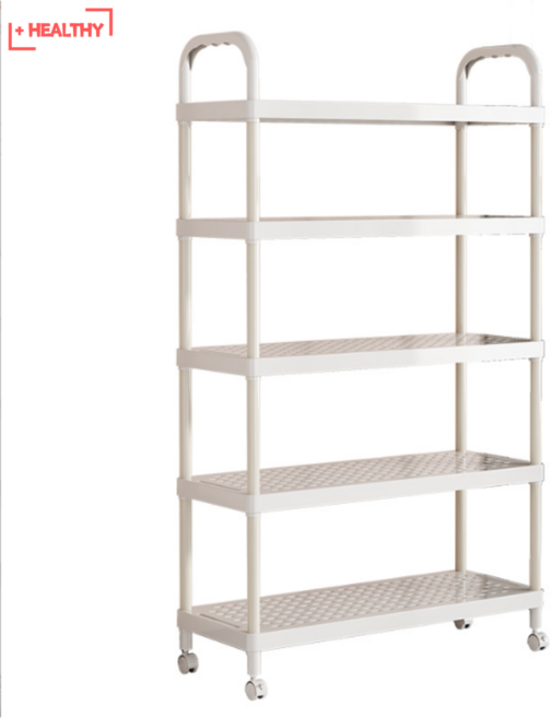 이동식 수납 선반 다용도 진열대 수납장, 3단, 화이트