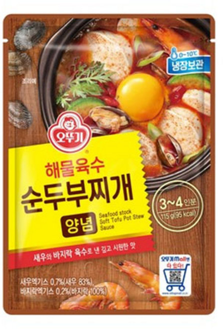 (무)오뚜기 해물육수순두부찌개양념115g, 115g, 12개