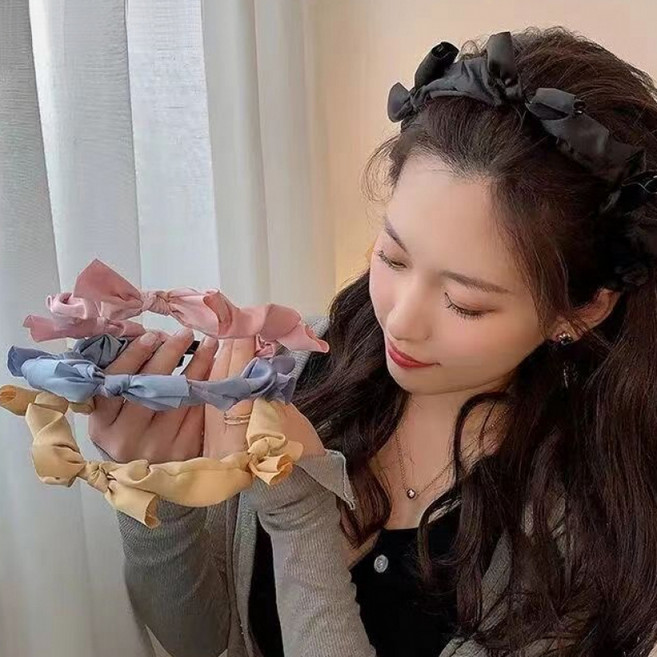 ZMBIRD 4종세트 여성 머리띠 새틴 매듭 데일리 심플 N6706