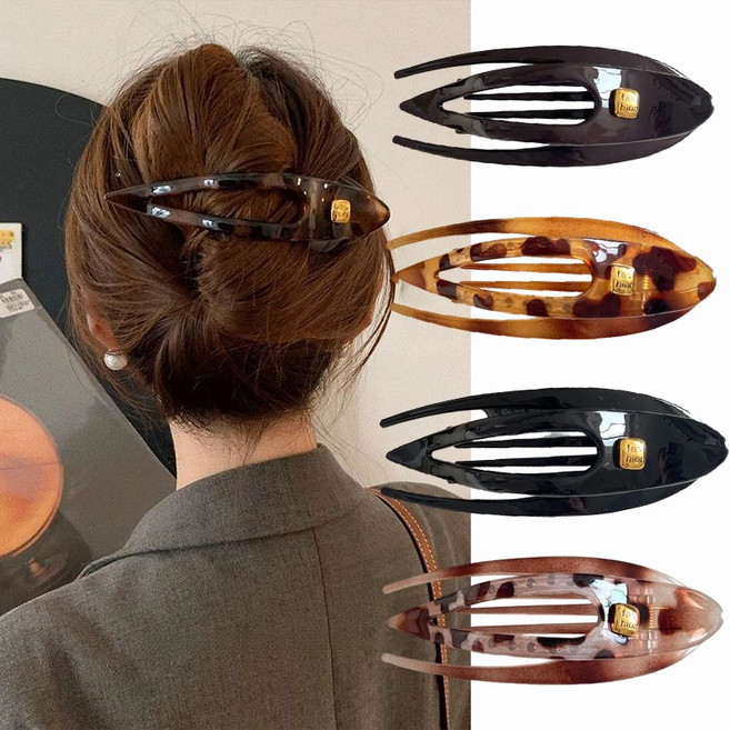 ZMBIRD 4종세트 짱짱한 일자 올림머리 반묶음 대형 악어 집게핀 H2691