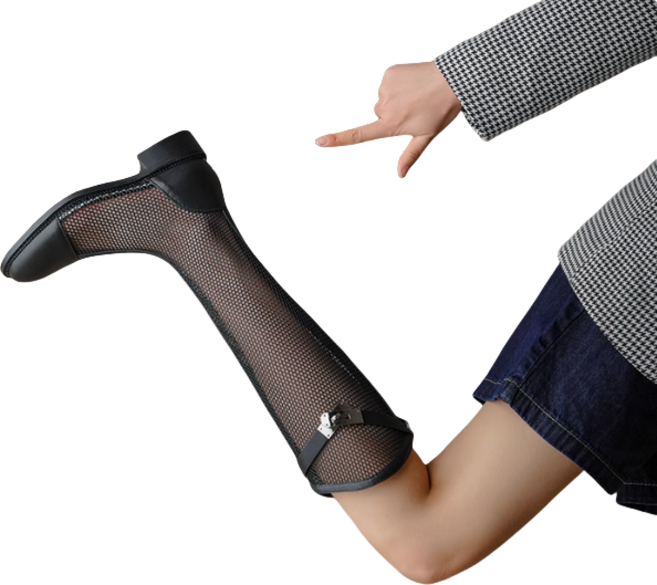 메쉬 망사 롱부츠 아랑고고장구 의상 라인댄스 부츠 댄스화 여름부츠 공연 무대 행사 주부난타