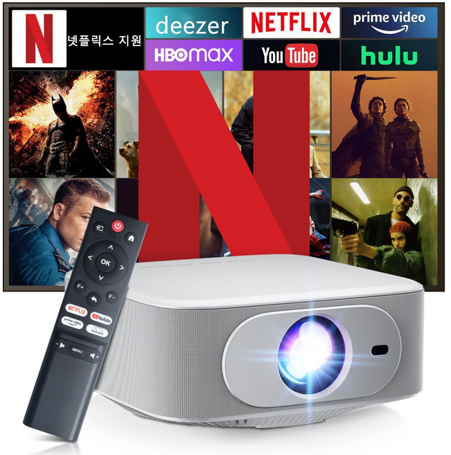 Salange P92Max 빔프로젝터 FHD 1080P 안드로이드13 듀얼 밴드 WIFI6 양방향 블루투스 5.2 스마트 휴대용 가정용 캠핑용 빔 프로젝터, P92MAX EU플러그