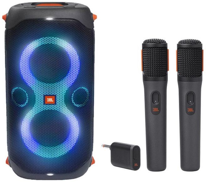 JBL 블루투스 스피커 파티박스110 PARTYBOX110+PARTYBOX WIRELESS MIC 제이비엘 충전식 마이크 셋트