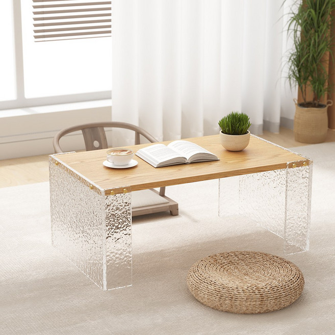 아우스 아크릴테이블 좌식테이블 거실테이블 티테이블 카페 인테리어 소파 테이블, 내추럴