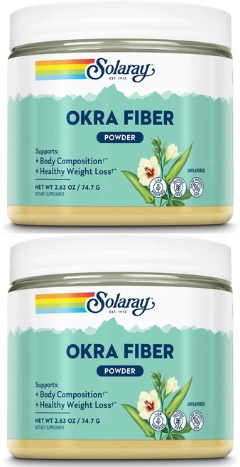 솔라레이 오크라 식이섬유 파우더 무맛, 74.7g, 2개 - 쿠팡