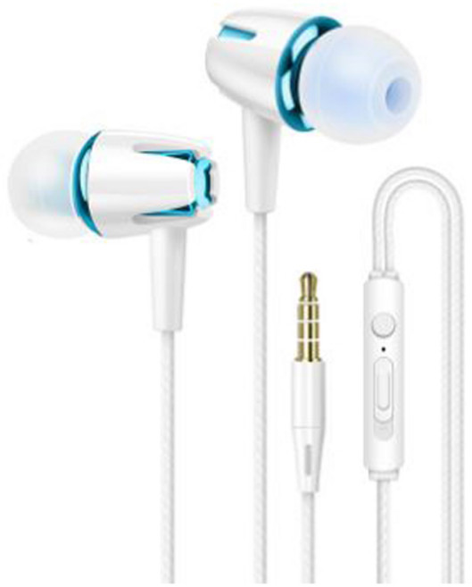 SY-A25 유선이어폰 인 이어 헤드폰 3.5MM 커널형 이어폰, 화이트블루