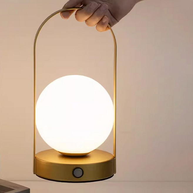 사는잼 LED 루베니 램프볼 무선 충전식 무드등 캠핑조명 테이블조명, 실버