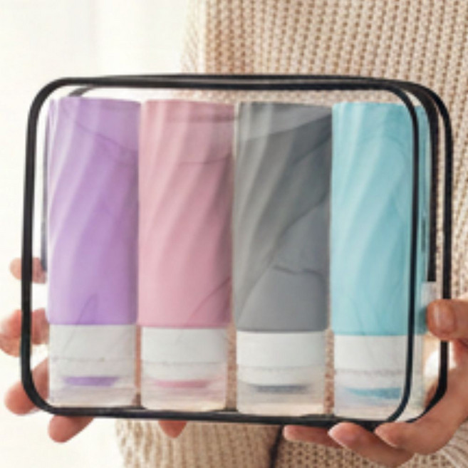 유또 여행용 실리콘 공병 트래블 보틀 세트, 1세트, 혼합색상