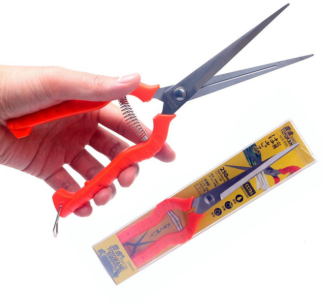 마늘가위 넓은 절삭 부위 날 96mm 길이 250mm 양파 대파 수분 많은 채소 야채 과일 수확 긴 가위 파가위 아스파라거스 청경채 쪽파 원예 정원 농사 적과 정예 정원 조경, 1개