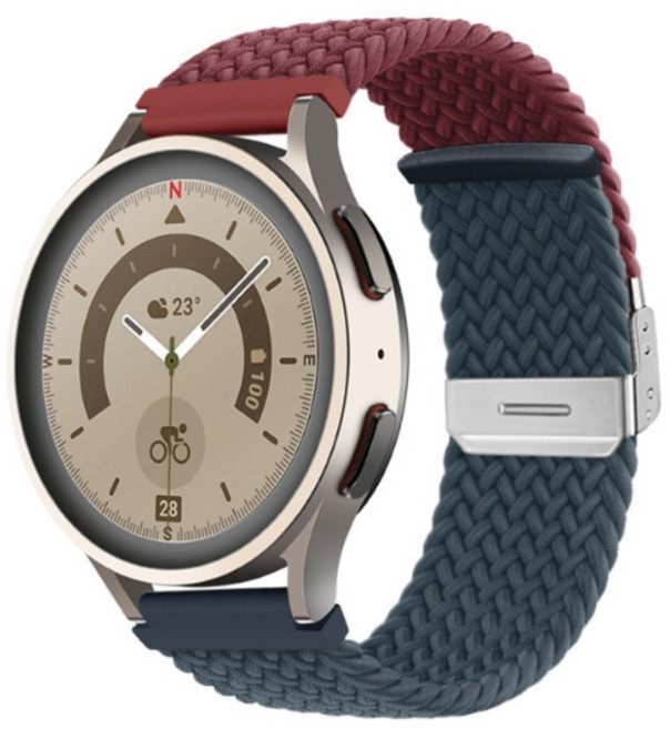 포스워백 갤럭시 워치 호한 스트랩 나일론 투톤 밴드형, 1개, 네이비 버건디