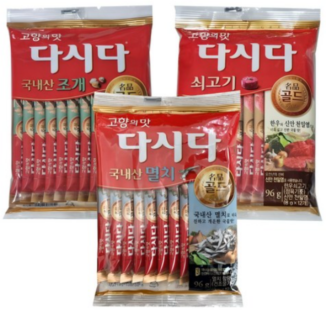 스틱형 다시다 (골드쇠고기96g + 멸치96g + 조개96g), 1세트, 96g
