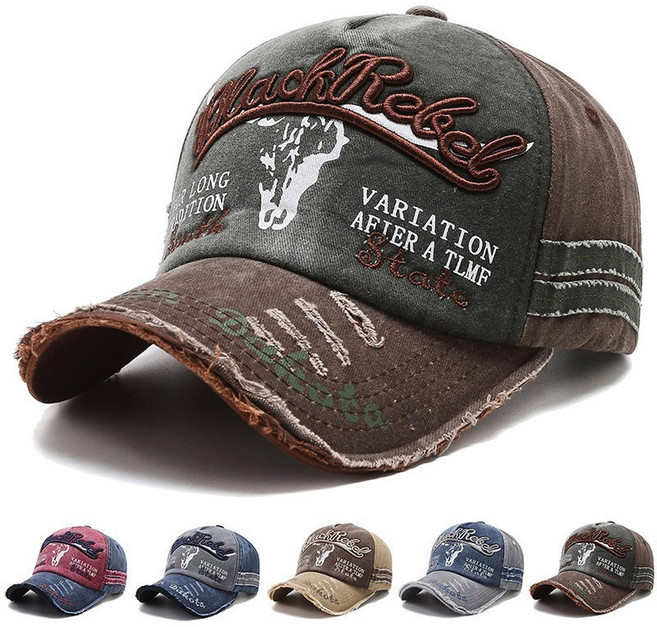 (당일발송) 자수 헤짐 찢김 빈티지 볼캡 야구모자 빈티지 컬러 볼캡 남녀공용6color