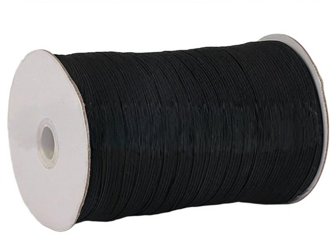 마루아토 납작 탄력 고무줄 밴드 기저귀 수선 10mm 115m, 1개, 블랙