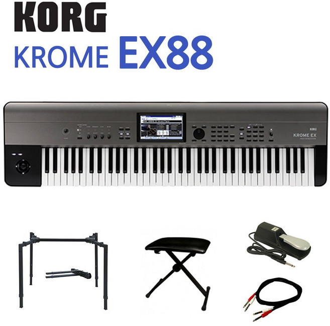 KORG KROME EX 88 신디사이저 공식수입정품, 1.KROME 88+스탠드+페달+라인+의자, 1개