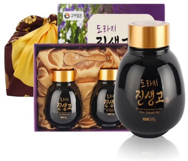 티케이마켓 몸건강 도라지 진생고 500G 2병세트 보자기포함 선물용