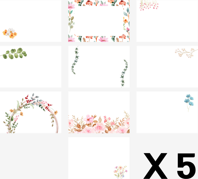 셀렌디자인 감성 꽃 수채화 Sytle 엽서세트 10매입, part 3 [5개]