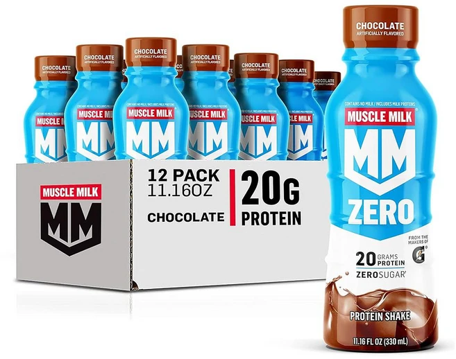 Muscle Milk 제로 프로틴쉐이크 330ml 12개입 1팩 초콜릿 Muscle Milk Zero Protein Shake Chocolate 20g, 1개 - 쿠팡
