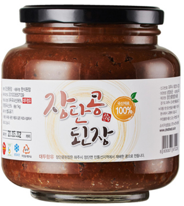 파주 DMZ 재배 장단콩 된장 재래식 시골 집된장 100% 국내산 재료 첨가 유리병된장 500g 2병, 2개
