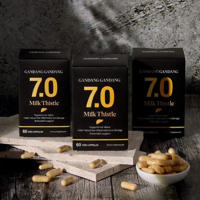 뉴질랜드 70000mg 실리마린 추출물 고함량 간 밀크씨슬 7.0 60 캡슐, 3개, 60정