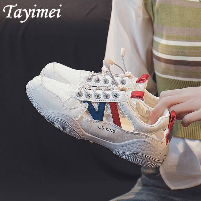 통기 화이트슈즈 여성 스포츠 샌들 한국판 로퍼 여성용 여름 초경량 일상 통기 그물면 펀칭 섭수 운동화 트렌드 쿨링