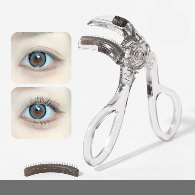 투명 속눈썹 뷰러 자연컬 자국없는 초보자용 실리콘 뷰러, 1개