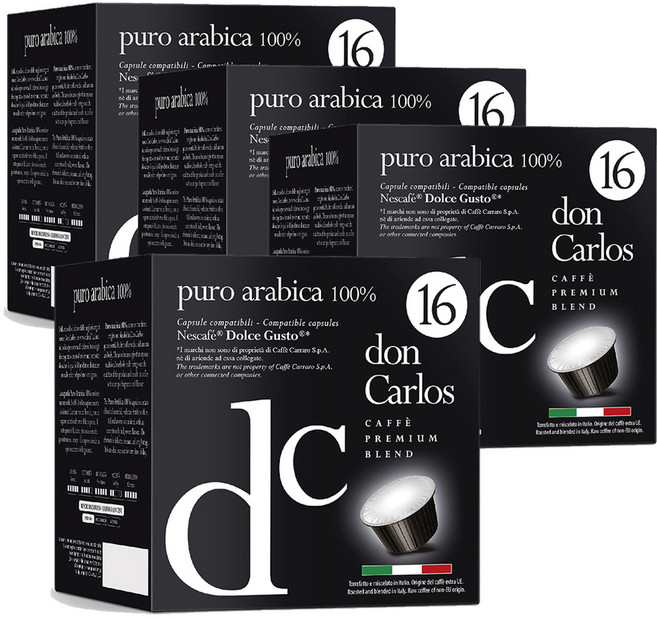 돈 카를로스 돌체구스토 호환 캡슐커피 푸로 아라비카, 7g, 16개입, 4개
