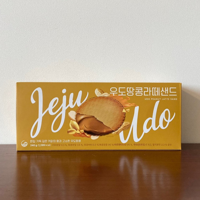 바스락 우도땅콩 라떼샌드, 1개, 240g