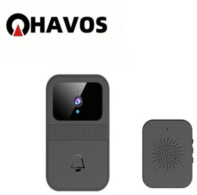 Havos 초인종 스마트 APP원격모니터링 무선초인종 구멍안뚫는 무선 방수 단독거주자원룸용 실시간영상 자동녹화, 1개