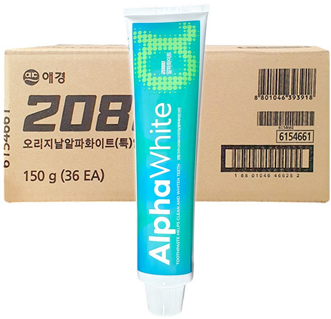 2080 오리지날 알파화이트 치약 벌크, 36개, 150g