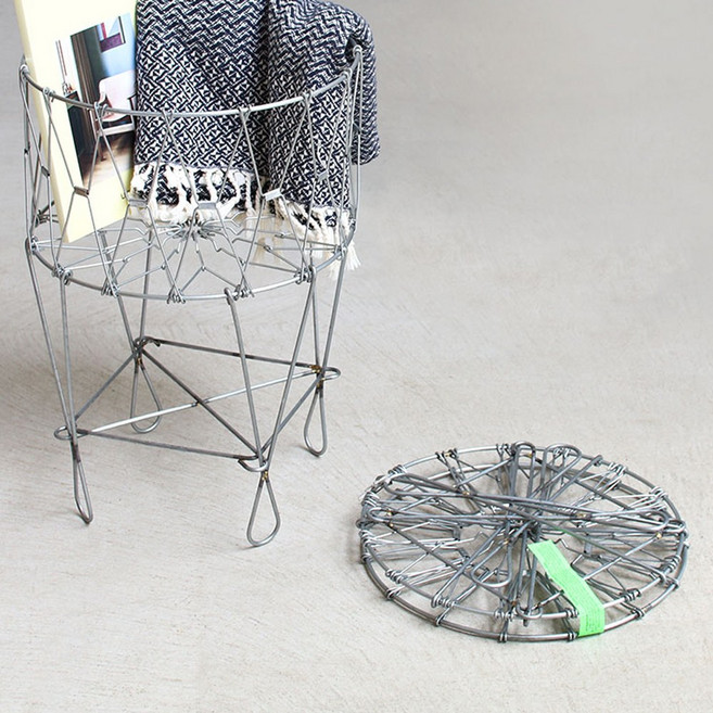 푸에부코 접이식 세탁바스켓 빨래바구니 소품바구니, 1개, Silver