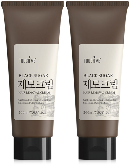 터치미 블랙슈가 대용량 제모크림 셀프왁싱 200ml 2개 겨드랑이 다리털제모