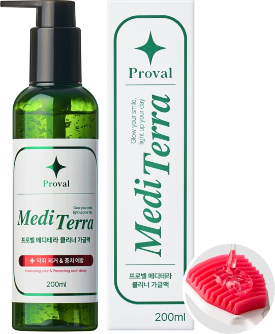 약국입점 프로벨 메디테라 혀 클리너액 구취제거 충치예방 상쾌한 구강케어 가글 클린젤 특허성분 의약외품, 1개, 200ml - 쿠팡