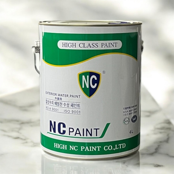 엔씨페인트 내부용 수성페인트 화이트 벽지 베란다 셀프 가구 방문 벽 4L, 1개