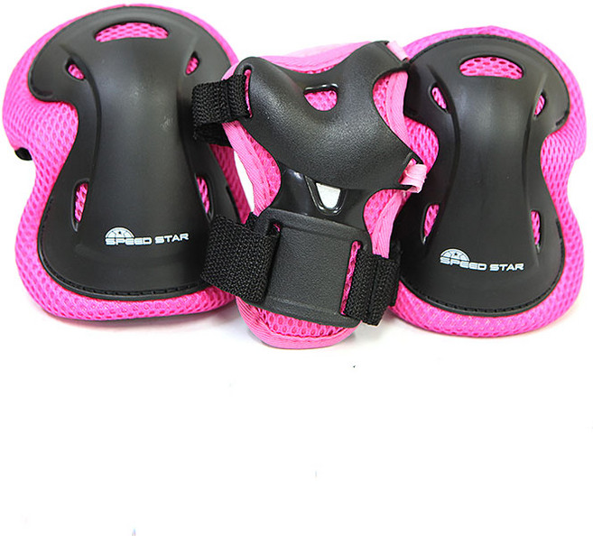 SRK 아동용 인라인 자전거 보호대 세트 손목+팔꿈치+무릎, 1개, 핑크