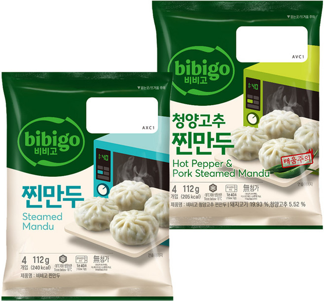 CJ 비비고 찐만두 112g + 청양고추 찐만두 112g, 224g, 6세트
