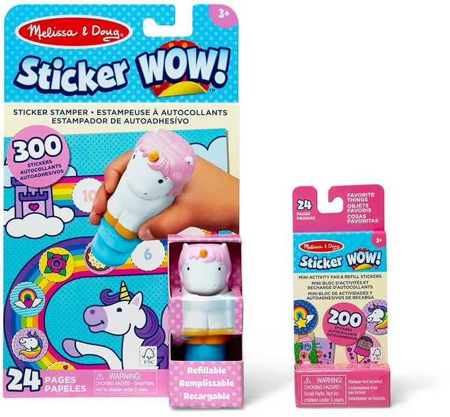 멜리사앤더그 스티커 와우 유니콘 & 리필 스티커 200매 세트, Unicorn