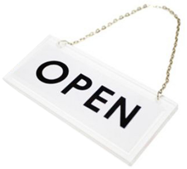 아트사인 양면걸이 표지판 투명 7101, OPEN/CLOSED, 1개