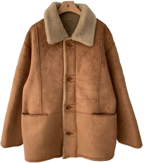 [리버시블무스탕] 리베 스웨이드 양털 리버시블 하프 무스탕 2color (겨울/ 겨울아우터/ 스웨이드/ 양털/ 뽀글이/ 오바핏/데이트룩/ 출근룩)