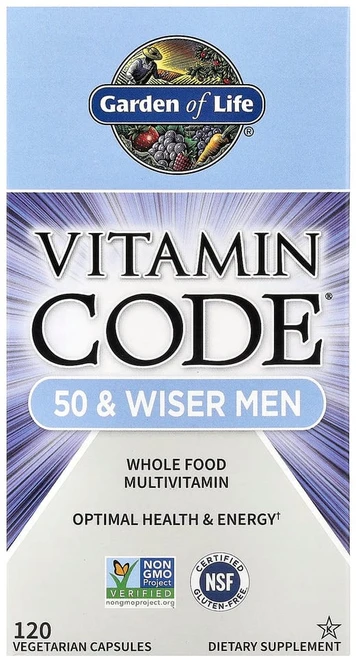 가든오브라이프 Vitamin Code 50세 이상 남성용식품 종합비타민 베지 캡슐 120정, 1개 - 쿠팡