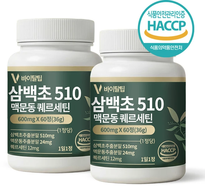 바이탈팁 삼백초 추출물 100% 정품 haccp 인증, 2개, 60정 - 쿠팡