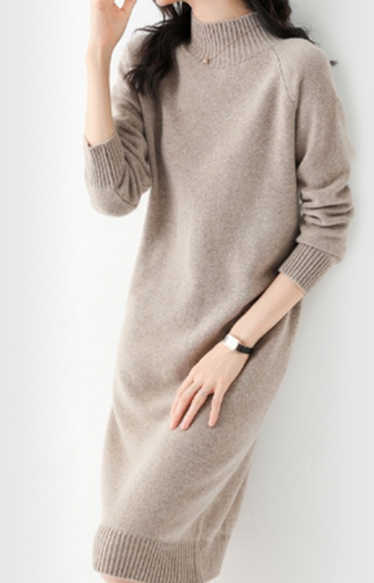 로렌미 베타 하이넥 니트 미디 원피스 S250917FW-10