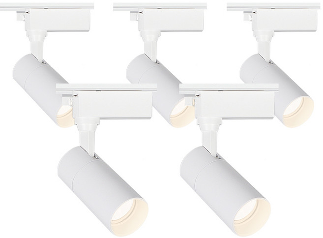 라인조명 LED 에코 원통 COB 일체형 레일조명 화이트바디, 3. 주백(아이보리빛) 10w, 5개