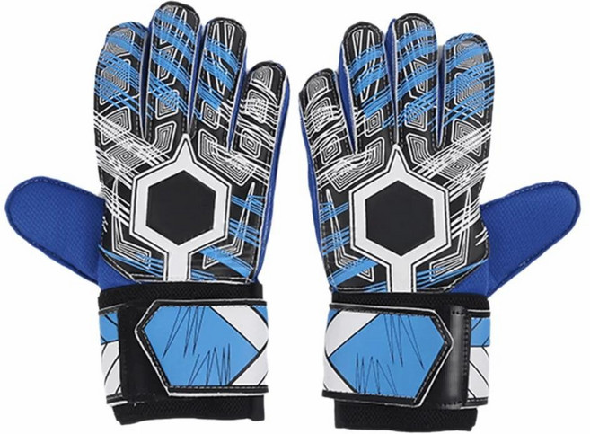 손가락 보호 골키퍼 장갑 미끄럼 방지 내마모성 라텍스 축구 내구성 강화, 1개, 색상: 1. Blue / 크기: B. 5