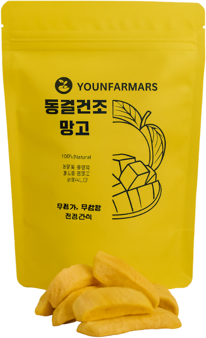[유누마켓] 무설탕 동결건조 망고 100% 과일칩 어린이 건강간식 과일 스낵, 1개, 40g