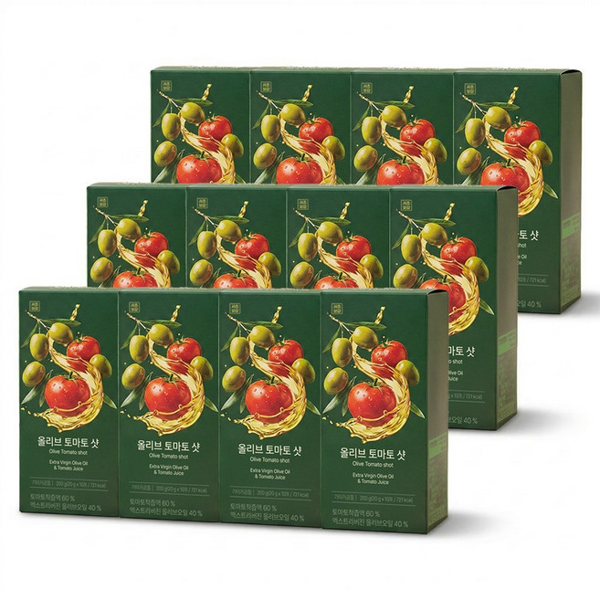 서초보감 피쿠알 엑스트라버진 올리브오일 토마토 샷 유기농 올토샷 12BOX, 120개, 20g