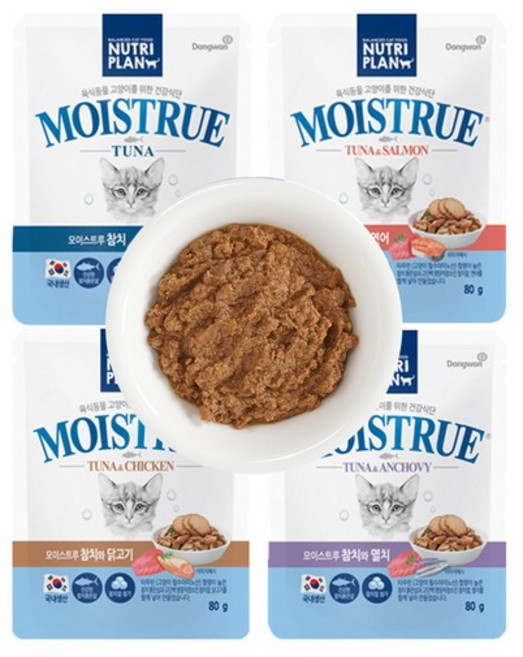 뉴트리플랜 모이스트루 습식파우치 80g x 24개 4종 골라담기 고양이간식, 01.모이스트루 참치 80g x 12개, 04.모이스트루 닭고기 80g x 12개