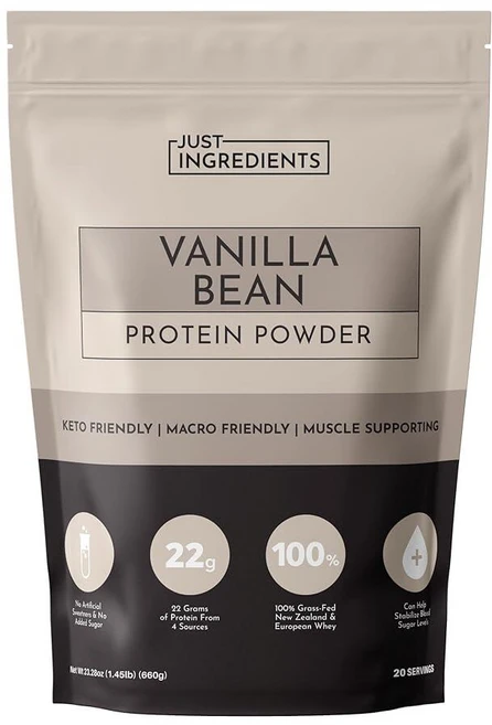 JUST INGREDIENTS Snickerdoodle 단백질 파우더 - 100% 목초 사육 유청 및 유기농 식물 단백질이 함유된 30회 분량 블렌드 - 시나몬 및 바닐라 맛, 20 Servings, 1개 - 쿠팡