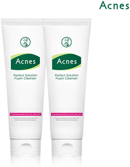 아크네스 퍼펙트 솔루션 폼클렌저, 125g, 125ml, 2개